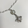 White antique pearl double necklace