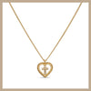 Gold plated sterling silver heart cross necklace