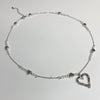 Melting heart pearl necklace