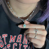 Blue rose white bead necklace