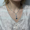 Deep blue double bead necklace