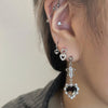 Double heart hoop earrings
