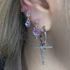 chain drop spike hoop piercing and earring
