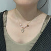 Pink pearl raindrop necklace