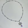 Purple angel crystal drop necklace