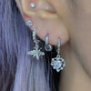 clear heart thorn hoop earrings