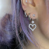 Rhinestone heart belly piercing and earrings set (15% off)
