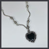 Chrome heart twist necklace