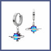 Saturn hoop earrings-Blue
