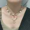 Pink pearl raindrop necklace