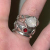 Double ruby gem cross ring (pre-order only)