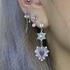 Purple heart sun drop earrings