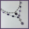 Deep purple drop amethyst gemstone necklace