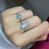 Chrome swal pearl silver ring