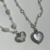 Chrome white heart angel necklace