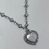 Chrome white heart butterfly set necklace and earring(10% off)