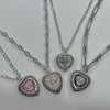 Swarovski bright blue antique lock necklace