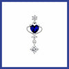 Blue heart drop piercing