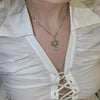 White angel crystal drop necklace