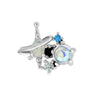 Blue black sparkle bubble piercing