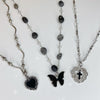 Chrome heart twist necklace