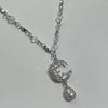 Moonstar pearl drop necklace