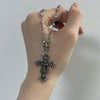 (Highly recommended) Fancy chrome cross shooting star necklace and earrings