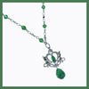 Green heart angel drop crystal necklace