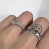 Thorn pink gemstone heart twist sterling silver ring (pre-order only)