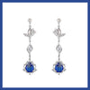 Blue fancy twist butterfly drop earrings