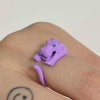 Purple hippo ring