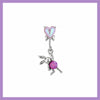 Holographic pink hanging bunny piercing