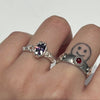 Deep purple web sticky sterling silver ring (pre-order only)