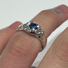 Cupcake cream blue sterling silver ring