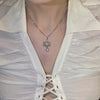 Red angel crystal drop necklace