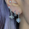Red heart thorn hoop earrings