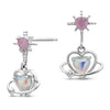Space heart sun drop earrings