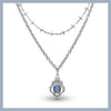 Blue twist sparkle chain double necklace