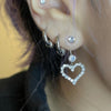 Classic rhinestone heart belly piercings and earrings