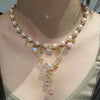 Pink Star drop bead necklace