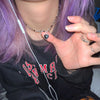 Ash black bead chain necklace