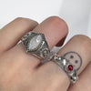 Antique cat moonstone gemstone sterling silver ring (pre-order only)