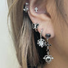 Cupid cross heart drop earrings