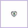 Holographic heart stud piercing