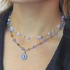 milky blue sapphire gemstone necklace set