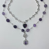 Deep purple drop amethyst gemstone necklace