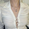 Purple fancy amethyst double necklace