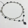 Black double tourmaline gemstone necklace set