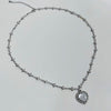 Chrome white heart butterfly set necklace and earring(10% off)