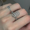 Sterling silver heart chain melt ring